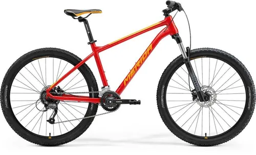 Merida Cityrad BIG.SEVEN 60 HP2 rot/mango S (15) - Vielseitiges Hardtail - Das Merida BIG.SEVEN 60 HP2 in Rot/Mango (Größe S) ist ideal für Freizeit und Alltag. Mit seinem stabilen Aluminium-Rahmen und der komfortablen Federgabel bietet es hervorragende Kontrolle auf Touren und leichten Trails.