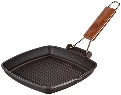 Risoli saporella Grillpfanne antihaft, Aluminium, schwarz, 20 x 20 x 2,5 cm