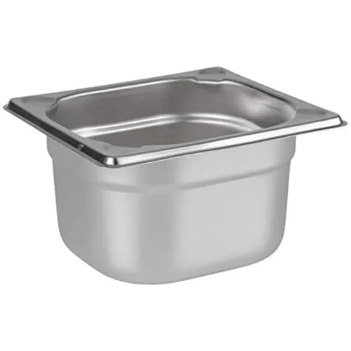 APS 81604 GN 1 6 Behälter - Edelstahl, 17,6 x 16,2 cm, 1,6 Liter Fassungsvermögen, ideal für professionelle Küchen und hygienische Aufbewahrung