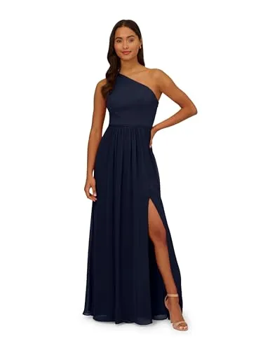 Adrianna Papell Damen Einschultriges Chiffonkleid - Elegantes Abendkleid für Damen, aus leichtem Chiffon mit asymmetrischem Ausschnitt, ideal für besondere Anlässe und Events.