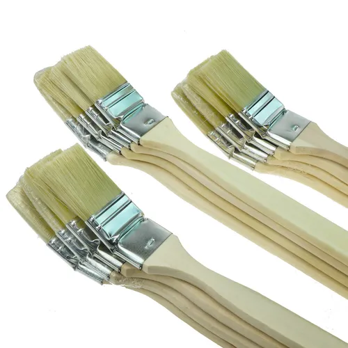 ROTIX 12 x Heizkörperpinsel Ecken-Pinsel 35 mm helle/graue Borste