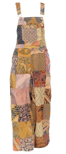 Guru-Shop Relaxhose Patchwork upcycling Latzhose, Unisex Boho.. Ethno Style, alternative Bekleidung
