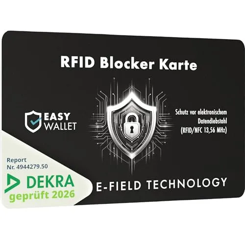 EasyWallet DEKRA-geprüfte NFC/RFID Blocker Karte – Optimaler Schutz für Ihre Karten