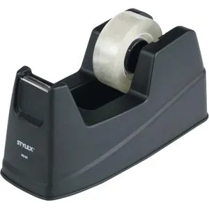 Stylex Klebebandabroller 23288, farbig sortiert, Tischabroller für Klebeband 18mm x 33m