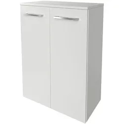 Doppel-Midischrank FACKELMANN B.Style 60,2x82,5x32 cm - Badezimmerschrank in elegantem Weiß, bietet großzügigen Stauraum und stilvolle Aufbewahrungslösungen für Ihr Badezimmer.