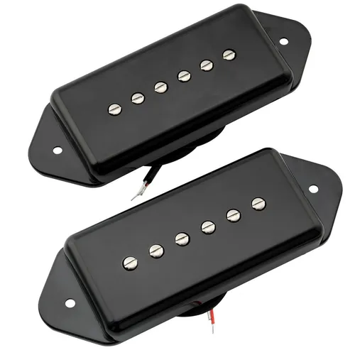 Artec ASA91 Black Alnico 5 P90 Dogear Single Coil Guitar Neck Bridge Pickups Set