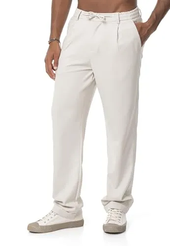 Red Bridge Herren Stoffhose Freizeithose Einfarbig Hose mit Kordelzug