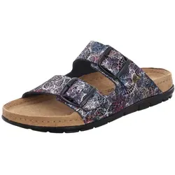 Rohde Damen Pantolette Rodigo-D 5861 - Schwarz, Größe 38 - Pantoletten für Damen aus hochwertigem Leder mit verstellbaren Schnallen für optimalen Halt. Das weiche Fußbett unterstützt die natürliche Abrollbewegung und sorgt für hohen Tragekomfort.