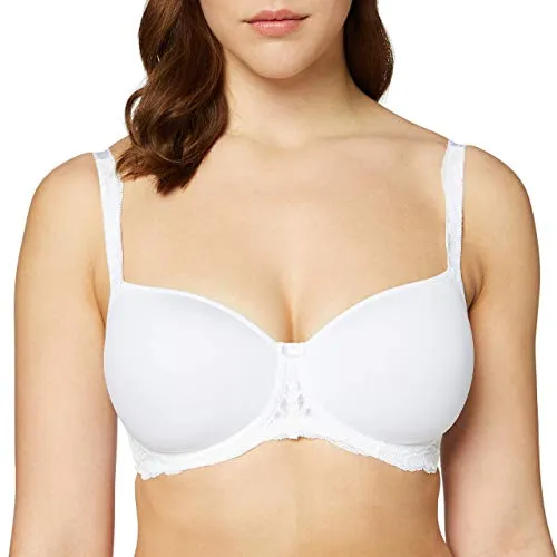 Triumph BH Amourette Charm WP white 80F - Funktionsunterwäsche mit weichen Cups und formenden Bügeln, ideal für perfekten Halt und Komfort, verziert mit zarter Spitze und floralen Motiven.