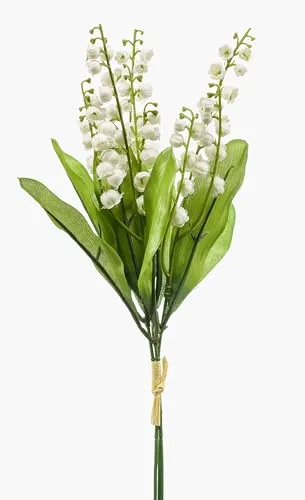 artplants.de Deko Maiglöckchen Bund LEGOL, weiß, 35cm - Kunststrauß