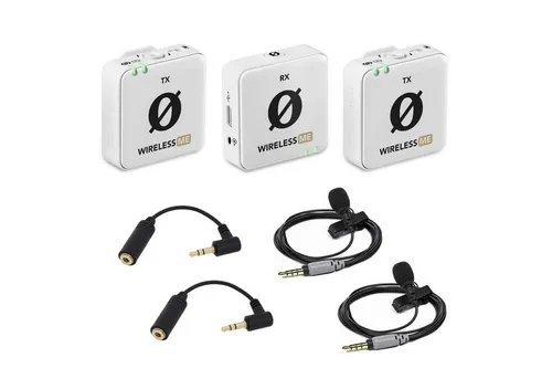 RØDE Rode Wireless ME Dual Weiss – Kabelloses Mikrofon-System - Mikrofone für Videofilmer und Podcaster: Mit Plug & Play, 100 m Reichweite und GainAssist Technologie für perfekte Audioqualität.