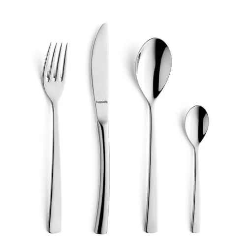 KUPPELS Besteckset SOUL 24-teilig - Hochwertiges 24-teiliges Edelstahl Besteckset für 6 Personen, spülmaschinengeeignet und mit feinem Wellenschliff für ein elegantes Esserlebnis.