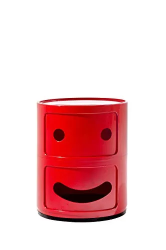 Kartell Componibili Container lächelnd, Rot in rot von Kartell