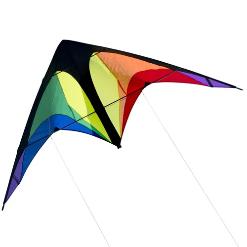 CIM Lenkdrachen Power Hawk Rainbow Drachen 155cmx75cm inkl. Steuerleinen