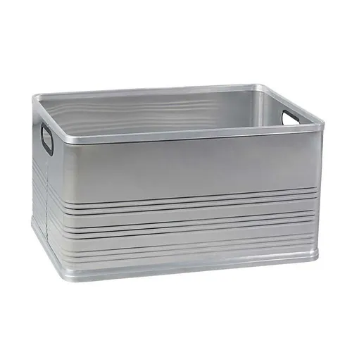 BRB-Lagertechnik Aufbewahrungsbox Alu-Transportkasten 79L - Alu-Transportbox, 79 Liter, stabil und witterungsbeständig. Ideal zum sicheren Lagern und Transportieren. Mit gummiummantelten Griffen für einfachen Transport.