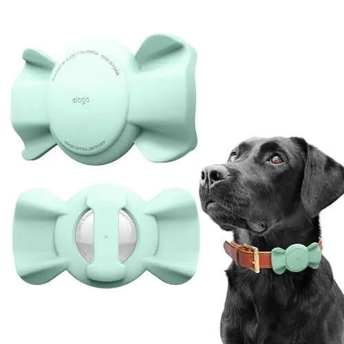 elago Ribbon Hülle für Haustierhalsband, kompatibel mit Apple AirTag, niedlich gestaltete Halterung für Hunde- und Katzenhalsband, Schlaufengeschirr [Ortungsgerät Nicht im Lieferumfang enthalten]