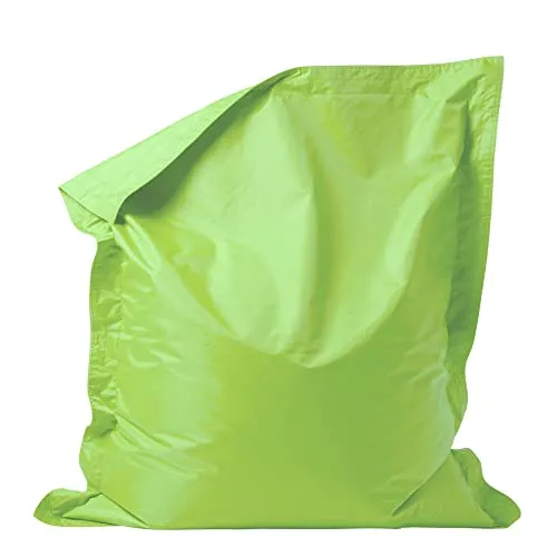 Bean Bag Bazaar Sitzsack Kinder - Grüner Outdoor-Sitzsack, 120cm x 100cm - Sitzsäcke für Kinder, extra groß und wasserabweisend, ideal für drinnen und draußen. Perfekt zum Relaxen und Spielen, gefertigt in Großbritannien mit verstärkten Nähten für zusätzliche Sicherheit.