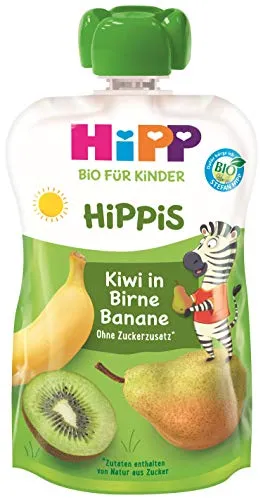 HiPP Bio für Kinder HiPPiS Kiwi in Birne-Banane - Charlie Zebra, 100g