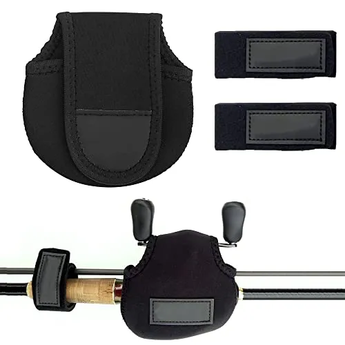 DHER Baitcasting Reel Cover Baitcasting Rollenabdeckung 1 Rollentasche +2 Angelrutenriemen,AngelzubehöR,Rollenabdeckung,Wassertropfen-Rollenschutz,Rollentasche, Rollenschutz Wassertropfen-Rollentasche