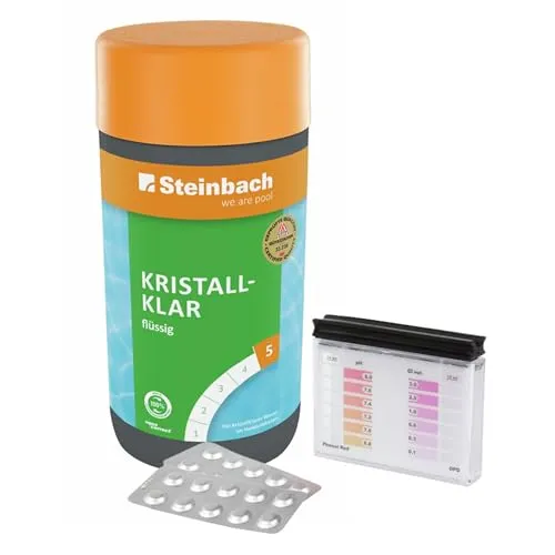 Steinbach Poolpflege Test-Set | Kristallklar 1l - Chlor und pH-Testkit für eine präzise Wasseranalyse. Schützt vor Algenbildung und sorgt für hygienisch sauberes Poolwasser – ideal für alle Poolarten.
