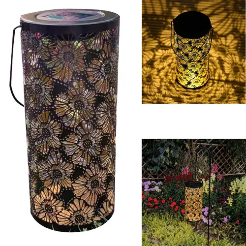 LED Solarlaterne 27x12 Zylinder Laterne Dekolicht Laterne Solarlampe Laterne