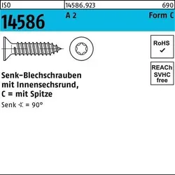 Senkblechschraube ISO 14586 ISR/Spitze 2,9x 22 -C T10 A 2 1000St.