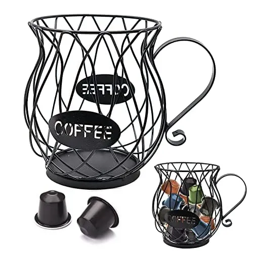 YHSKJCD Kaffeekapselkorb, Metall, großes Fassungsvermögen, Obst- und Kaffehalter