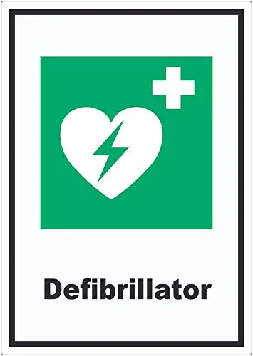 Defibrillator Aufkleber A2 (420x594mm) - Auto-Aufkleber, konturgeschnitten und einfach anzubringen, ideal für langlebige Nutzung im Außenbereich mit bis zu 7 Jahren Haltbarkeit.