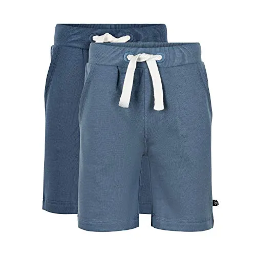 MINYMO Unisex Basic 53 -Sweat Casual Shorts 2-pack - Shorts für Jungen im praktischen 2er-Pack, aus hochwertiger Baumwolle für hohe Bewegungsfreiheit. Ideal für den Sommer mit elastischem Taillenbund und zwei Eingriffstaschen.