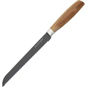 Echtwerk Brotmesser Classic Black Edition, Akazienholzgriff, Edelstahlklinge 20 cm