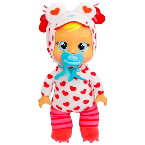 Cry Babies Tiny Cuddles Monster Momo, Plüsch-Baby-Puppe, Tiny Cuddles mit personalisiertem Pyjama eines Monsters, das echte Tränen weint, Kinder ab 18+ Monaten