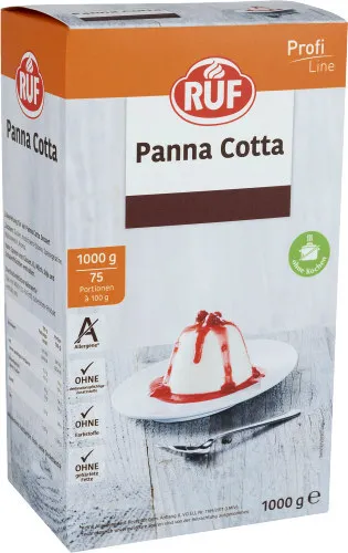 RUF Panna Cotta 1kg - Cremiger Dessertgenuss - Leckere Pudding- und Dessertmischung für ein einfaches und schnelles Dessert. Ideal für besondere Anlässe oder als täglicher Genuss.
