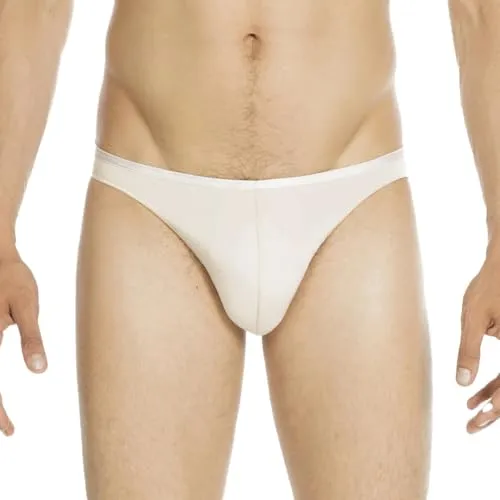 HOM Herren Mikro Slip Plumes - Fleisch, Größe S - Sportunterwäsche für Herren aus weicher, seidiger Mikrofaser. Unsichtbare Form unter der Kleidung, extrem dünn und federleicht, fühlt sich an wie eine zweite Haut.