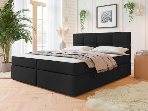 MIRJAN24 Boxspringbett Figaro (mit zwei Bettkästen), 140/160/180 cm, Bonellfederkernmatratze, Topper