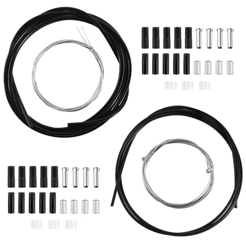 Fahrrad Bremszuge Set Universal Bremszug Fahrrad Bowdenzug Fahrrad Set mit Zugmäntel, Stahlseile, Kappen & O-Ringen für Mountainbike Rennrad Fahrrad