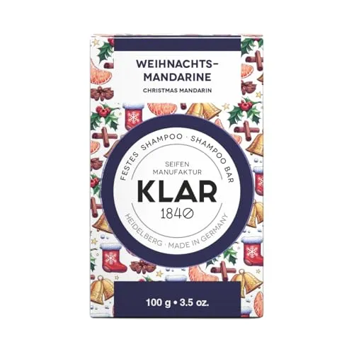 Klar Seifen festes Shampoo Weihnachsmandarine, für geschmeidige Haare, mit Weihnachtlichem Duft, Shampoo 11222