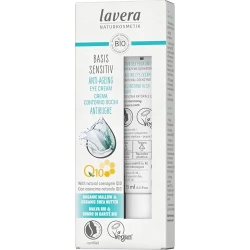 lavera Anti-Falten Augencreme Q10, Malve & Sheabutter, 15 ml