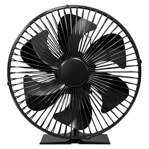 JossaColar Ofenventilator mit Lüfterschutz – 6 Klingen Kaminventilator ohne Strom