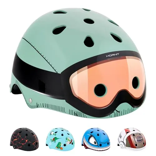 COMMANDER Kinderhelm - mittel (53-58cm) - Fahrradhelm für Kinder (53-58cm), leicht und individuell verstellbar, ideal für Fahrrad, Scooter und Skateboard, 11-fach belüftet mit LED-Rücklicht in 3 Modi.