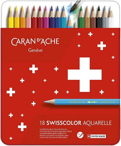 CARAN D'ACHE Buntstifte Swisscolor wasserlöslich 18er Metalletui