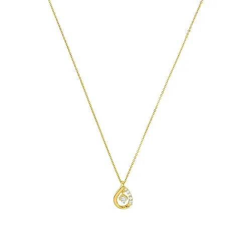 Amor Kette mit Anhänger 925 Sterling Silber - Elegante Damenkette aus 925 Sterling Silber mit funkelndem Zirkonia, 45 cm lang. Kommt in einer schönen Schmuck Geschenk Box – perfekt für besondere Anlässe!