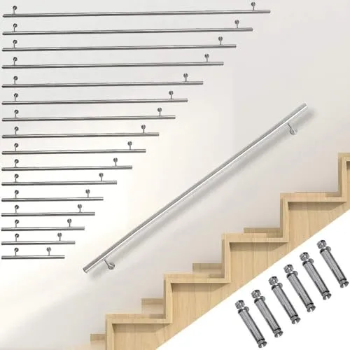 Melko Edelstahl Handlauf V2A 60 cm mit Wandhalterung