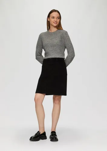 Kurzer Rock aus elastischem Cord schwarz - Damenrock im angesagten Cord-Design, reguläre Passform mit mittelhohem Bund, ideal für lässige und elegante Looks.