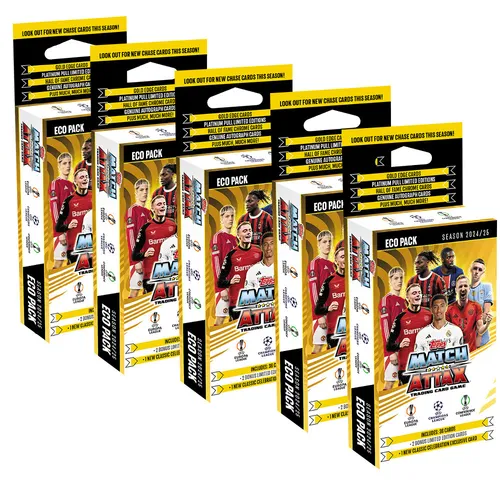 Match Attax Champions League 2024/25 - 5 Blister Trading Cards - Offizielle Match Attax Champions League 2024/2025 Karten, ideal zum Sammeln und Tauschen. Perfekt für Fußballfans und Sammler!