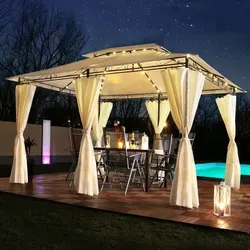 Swing&Harmonie Luxus LED Pavillon 3x4m Minzo - Wochenprospekt KW18 2025 - Samstag. Genießen Sie mit unserem Pavillon inklusive LED-Beleuchtung und Solarmodul entspannte Tage im Garten, ideal für jede Feier!