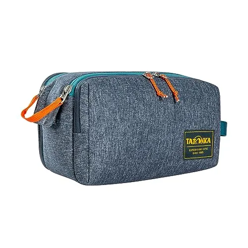 Tatonka 6l Double Zip Cosmetic Wash Bag, Navy - Praktische Kulturtasche mit Doppelreißverschluss für perfekte Übersicht, ideal für Reisen, Outdoor und Sport. Aus PFC/PFAS-freien Materialien, mit mehreren Fächern für eine organisierte Aufbewahrung.