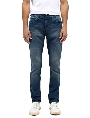 MUSTANG Herren Jeans Hose Style Vegas Slim - Slim-fit Jeans aus elastischer Baumwollmischung, ideal für optimalen Tragekomfort. 5-Pocket-Design mit Used-Waschung und Bewegungsfalten – perfekt für jeden Tag!