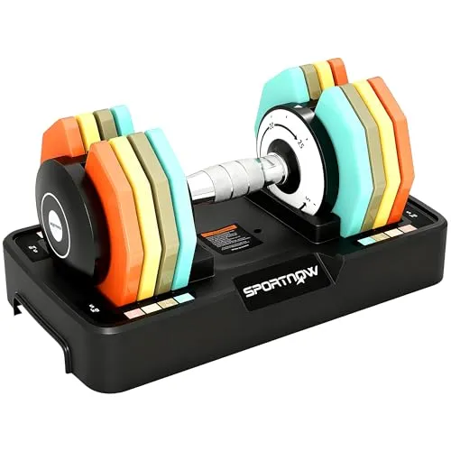 SPORTNOW Verstellbare Hantel 5-25 kg – Platzsparendes Kurzhantelset mit rutschfestem Griff