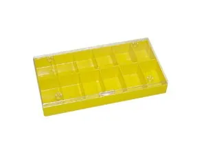 Sortimentkasten H2, farbig stapelbar, 12 Fächer