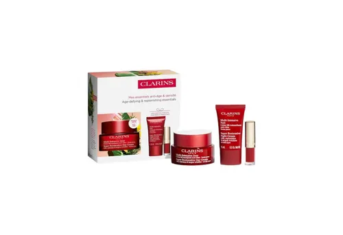 CLARINS Multi-Intensive Set - Anti-Aging Set für strahlende Haut 50+, mit Lifting-Effekt und feuchtigkeitsspendenden Inhaltsstoffen. Enthält Tagescreme, Nachtcreme und Lip Comfort Oil für ein perfektes Hautbild.